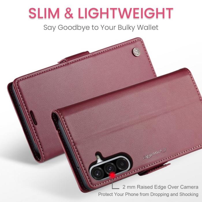 Caseme - CASEME 023 Konstläder Plånboksfodral till Samsung Galaxy A17 5G/4G - Röd