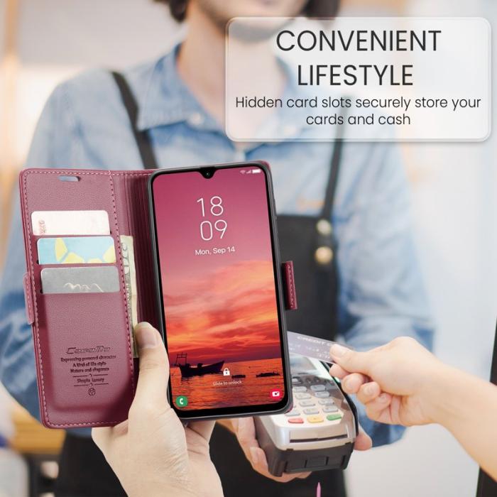 Caseme - CASEME 023 Konstläder Plånboksfodral till Samsung Galaxy A17 5G/4G - Röd