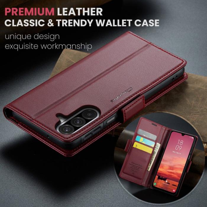 Caseme - CASEME 023 Konstläder Plånboksfodral till Samsung Galaxy A17 5G/4G - Röd