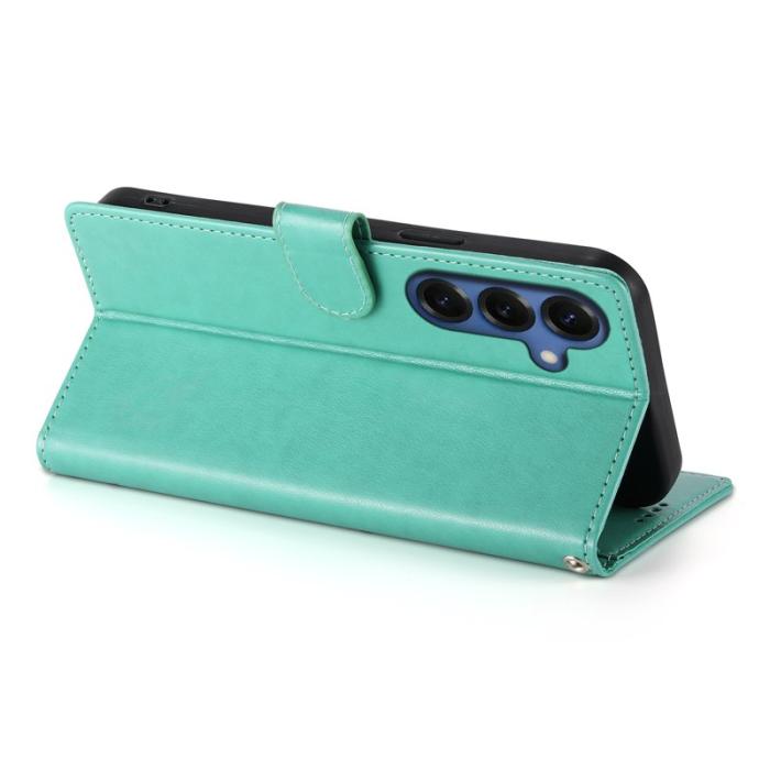 OEM - Samsung Galaxy S26 Plånboksfodral Fjäril Blommönster Konstläder - Grön