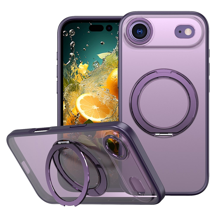 iPhone Air Mobilskal Ring Kickstand TPU PC Clear - Mörklila | 2353 | AlltMobil