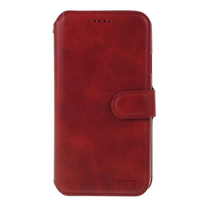 AZNS - AZNS Leather Stand Konstläder Plånboksfodral för iPhone 11 6.1 tum - Röd