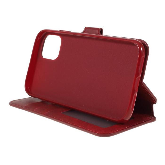AZNS - AZNS Leather Stand Konstläder Plånboksfodral för iPhone 11 6.1 tum - Röd