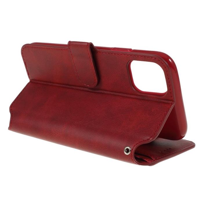 AZNS - AZNS Leather Stand Konstläder Plånboksfodral för iPhone 11 6.1 tum - Röd