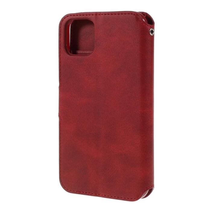 AZNS - AZNS Leather Stand Konstläder Plånboksfodral för iPhone 11 6.1 tum - Röd