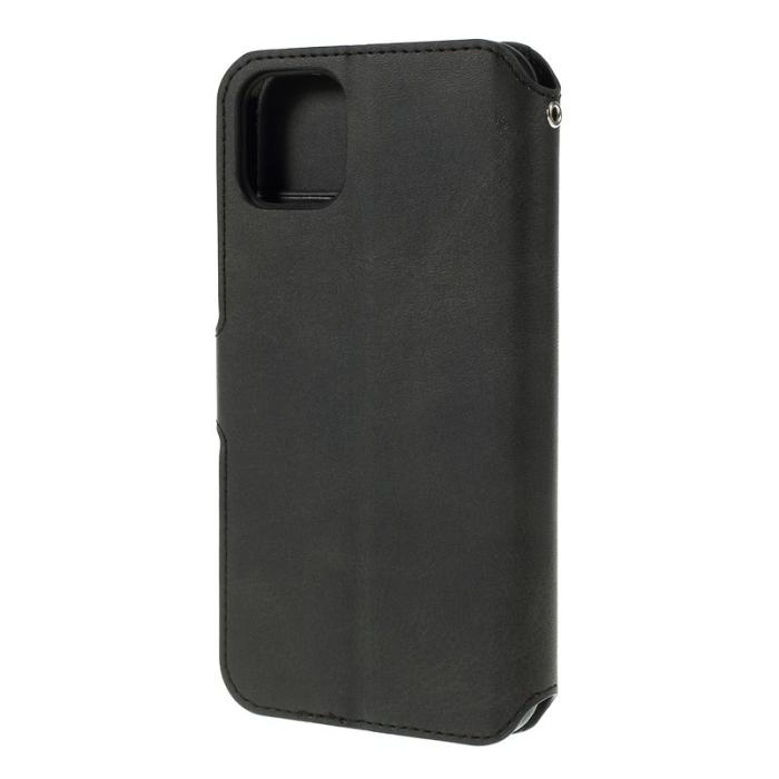 AZNS - AZNS Leather Stand Konstläder Plånboksfodral för iPhone 11 6.1 tum - Svart