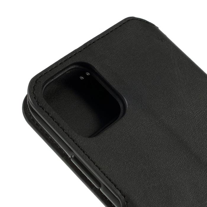 AZNS - AZNS Leather Stand Konstläder Plånboksfodral för iPhone 11 6.1 tum - Svart