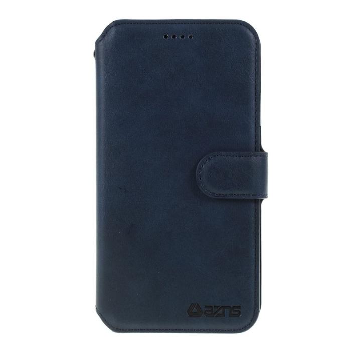 AZNS - AZNS Leather Stand Plånboksfodral iPhone 11 6.1 tum - Konstläder - Blå