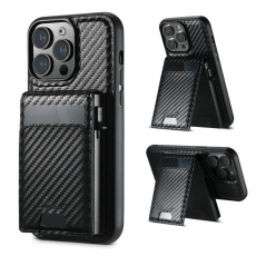 SUTENI - SUTENI iPhone 16 Pro Max Mobilskal Magsafe Korthållare Carbon Fiber