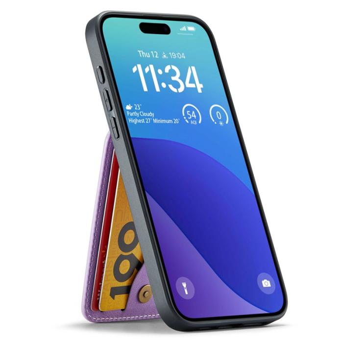 FIERRE SHANN - FIERRE SHANN 023 iPhone 16 Plus Fodral KonstLäder - Lila