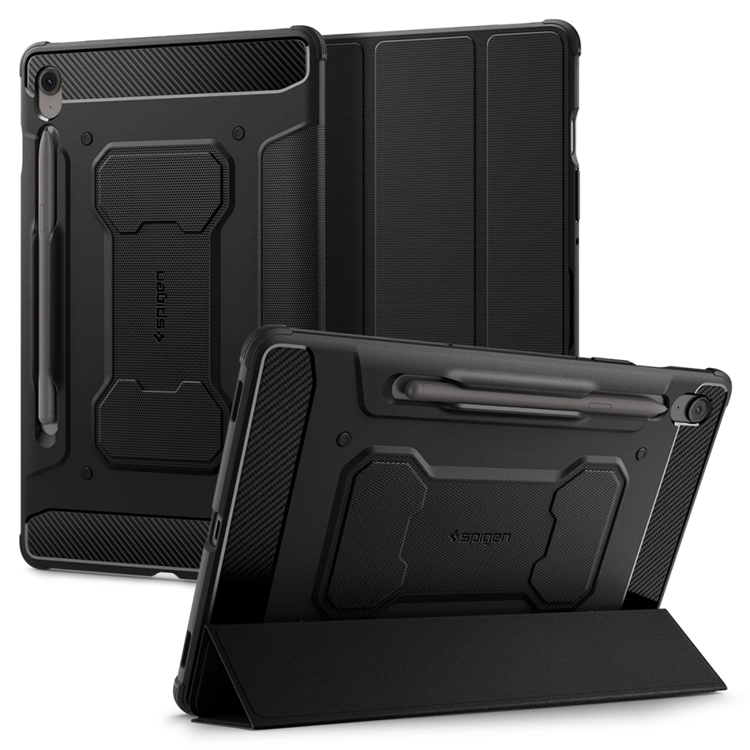 Spigen Galaxy Tab S9/S10 FE Fodral Rugged Armor - Svart | 2353 | AlltMobil