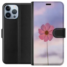 Gustaf - Pl&aring;nboksfodral till Apple iPhone 13 Pro Max med Rosa blomma