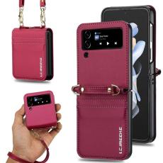 LC.imeeke - LC.IMEEKE L1 f&ouml;r Samsung Galaxy Z Flip4 Fodral KonstL&auml;der - R&ouml;d