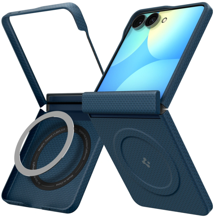 Spigen - Spigen Mobilskal För Galaxy Z Flip 8 MagSafe Airskin Aramid - Navy