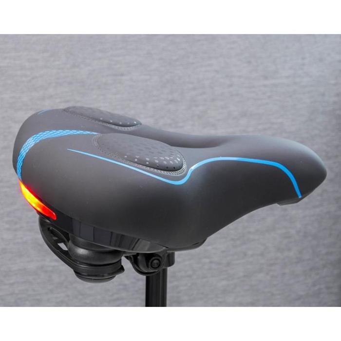 OEM - Cykel Saddle Med Built-in LED Lampa - Svart