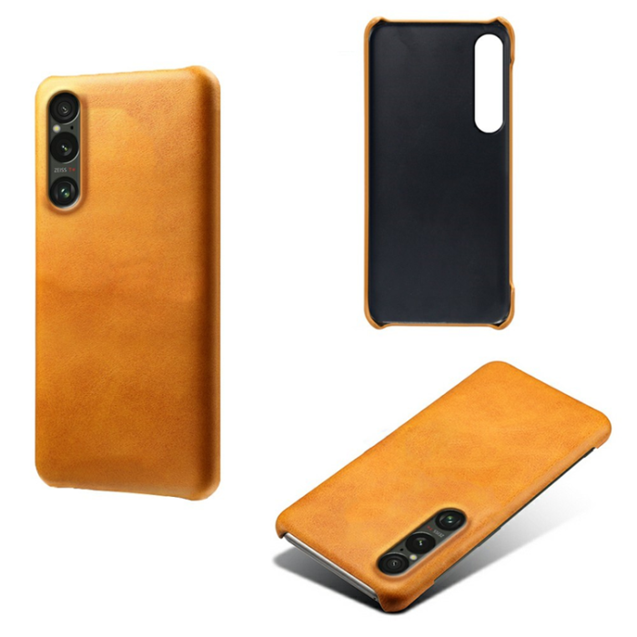 A-One Brand - Sony Xperia 1 VII Mobilskal Calfskin Texture PU-Läder - Orange