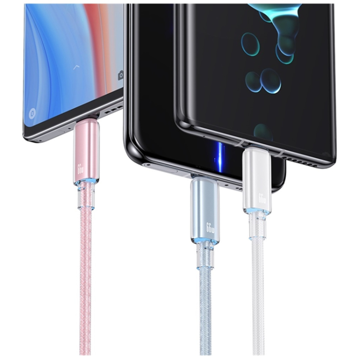 USAMS - Usams USB-A till USB-C Kabel 1.2m Cloud - Rosa