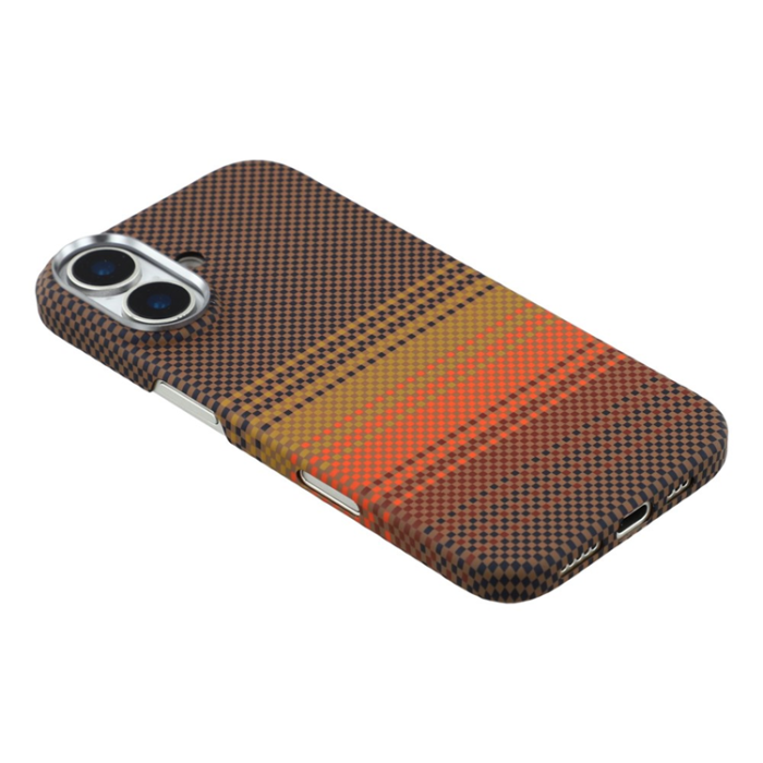 A-One Brand - iPhone 17 Mobilskal MagSafe Carbon Fiber - Kaffe/Guld