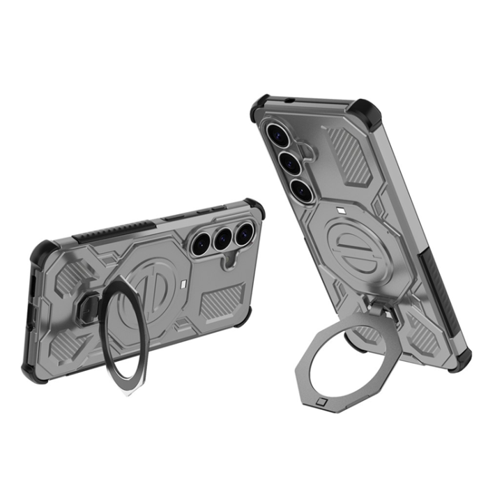 A-One Brand - Galaxy S26/S26 Pro Mobilskal Rotating Metal Kickstand - Grå