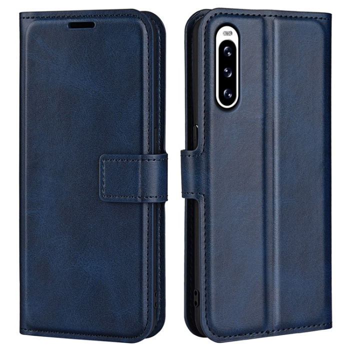 A-One Brand - Sony Xperia 10 V Plånboksfodral Folio Flip Calf - Blå