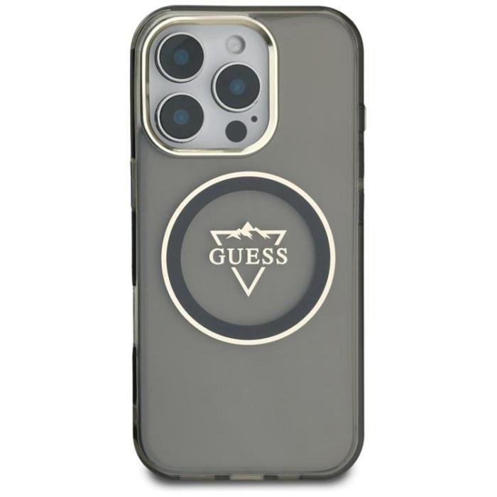 Guess - Guess iPhone 16 Pro Max Mobilskal MagSafe IML Mountain Logo - Svart