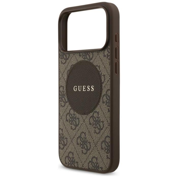 Guess - Guess iPhone 17 Pro Max Mobilskal MagSafe 4G Circle Classic Logo - Brun