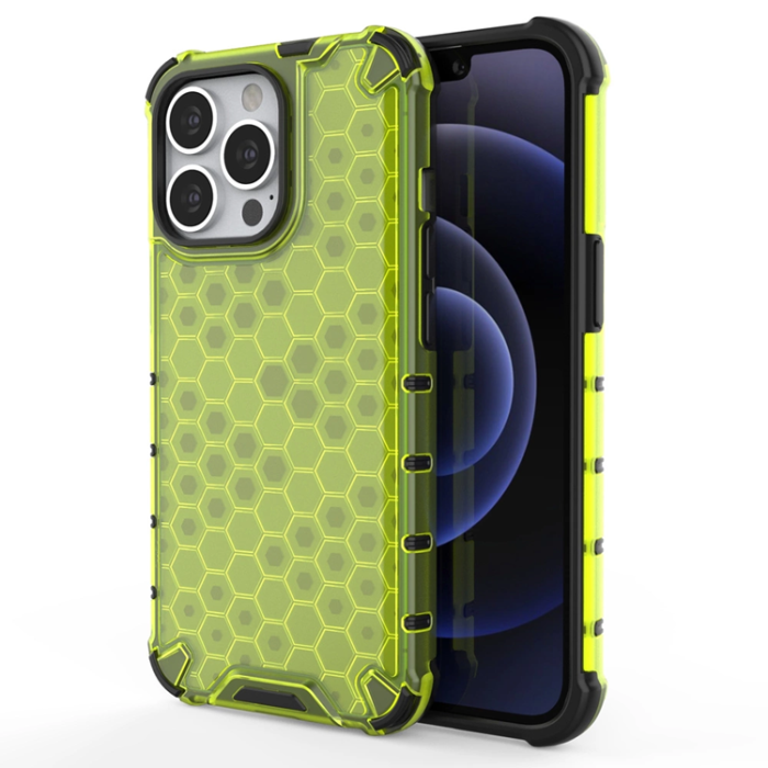 OEM - iPhone 13 Pro Mobilskal Honeycomb Armor - Grön
