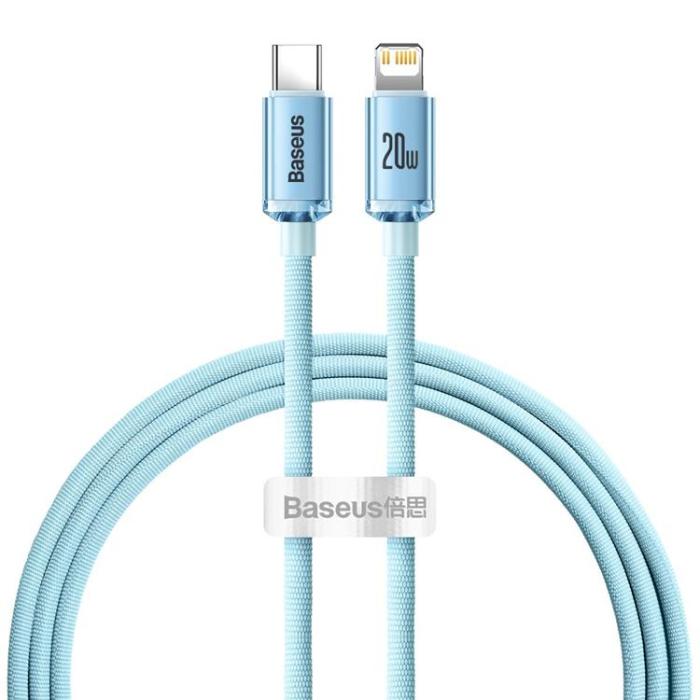 BASEUS - Baseus Crystal Shine USB-C till Lightning kabel 20W 1.2m - Blå