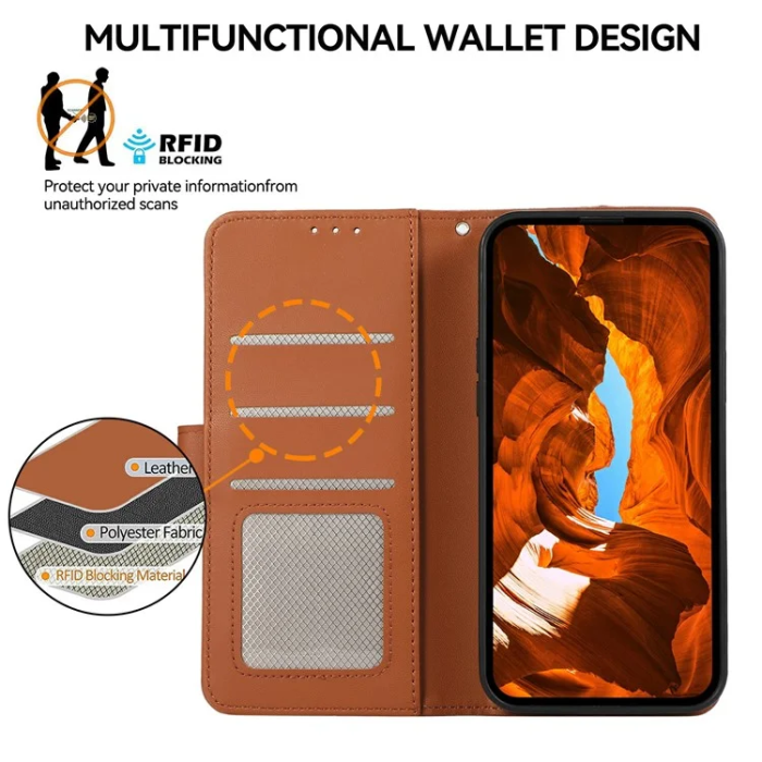 A-One Brand - Sony Xperia 1 VII Plånboksfodral RFID Läder - Brun