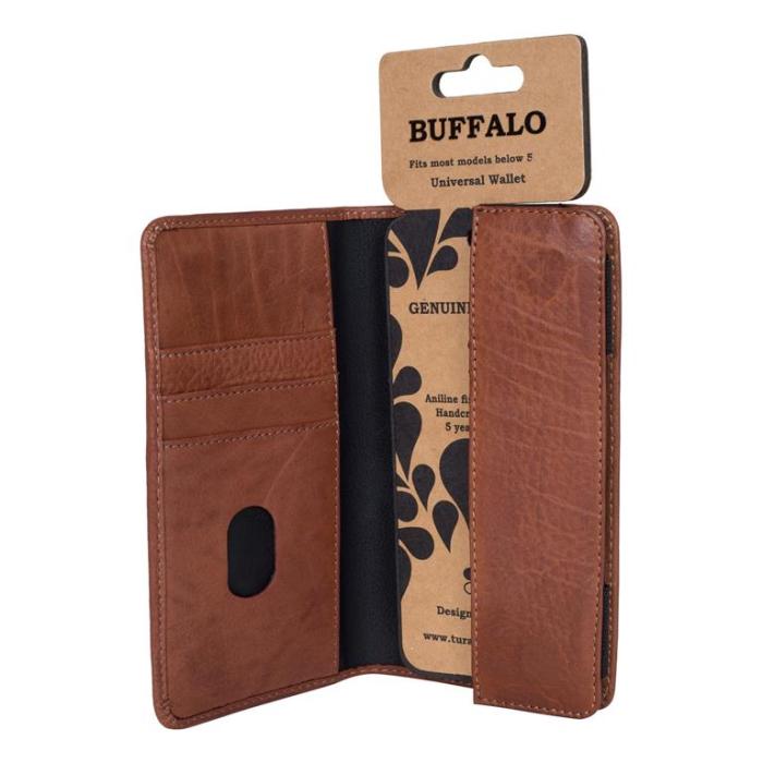 BUFFALO - BUFFALO äkta läder Mobilfodral Universal upp till 5