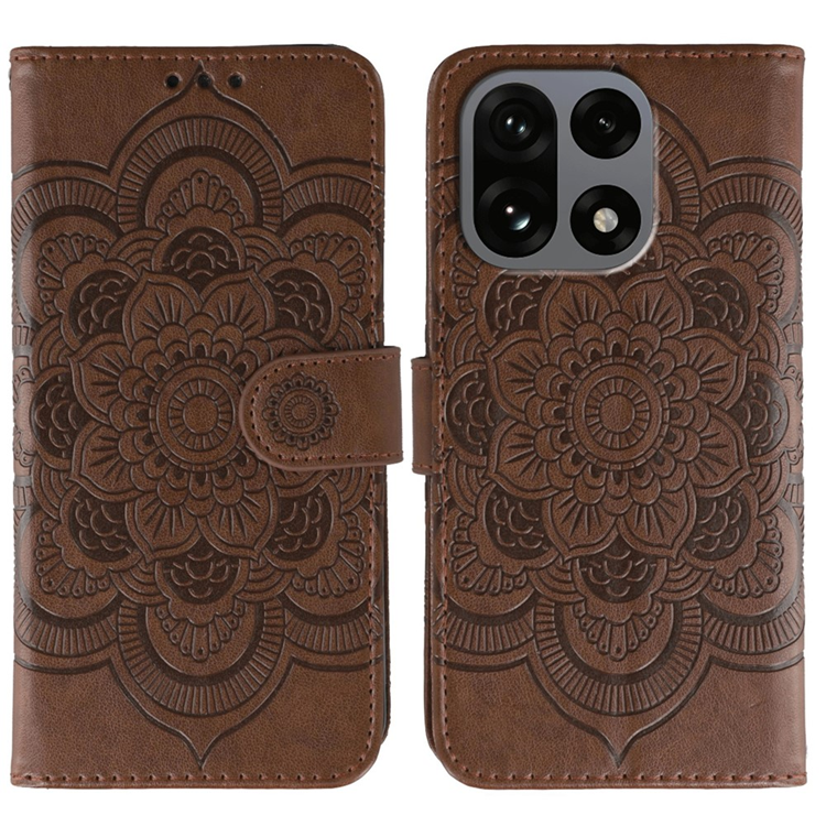 OnePlus 15 Plånboksfodral Mandala Imprinted Konstläder - Brun (Brun) | 2353 | AlltMobil
