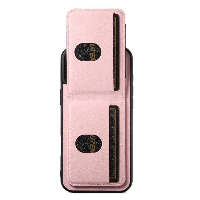 SUTENI - SUTENI iPhone 16 Plus Mobilskal Korthållare Litchi Läder