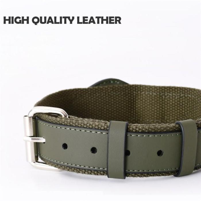 A-One Brand - Airtag halsband för katt & hund PU-Läder - Grön