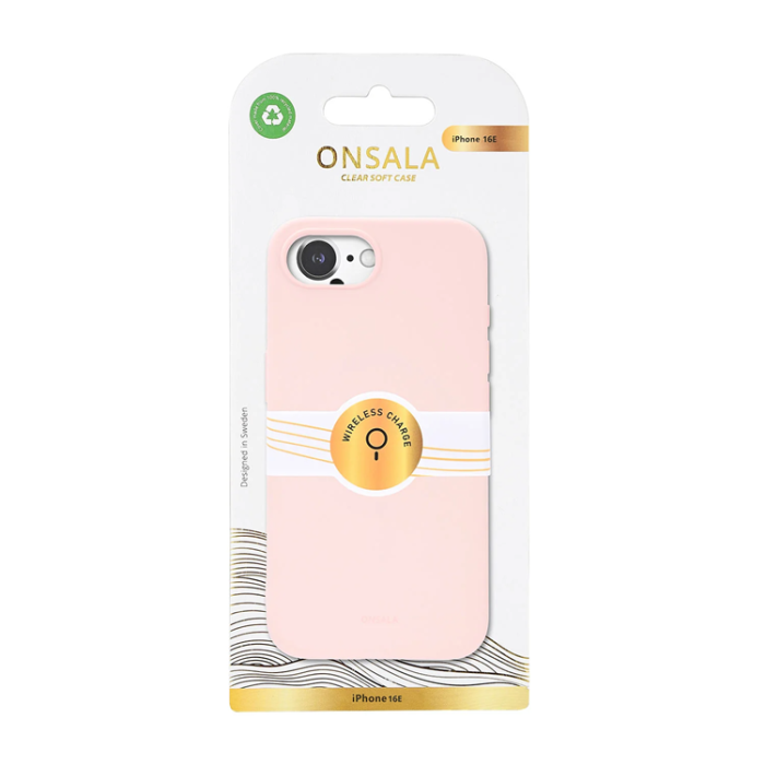 Onsala - Onsala iPhone 16e Mobilskal Silikon Återvunnen - Kritrosa