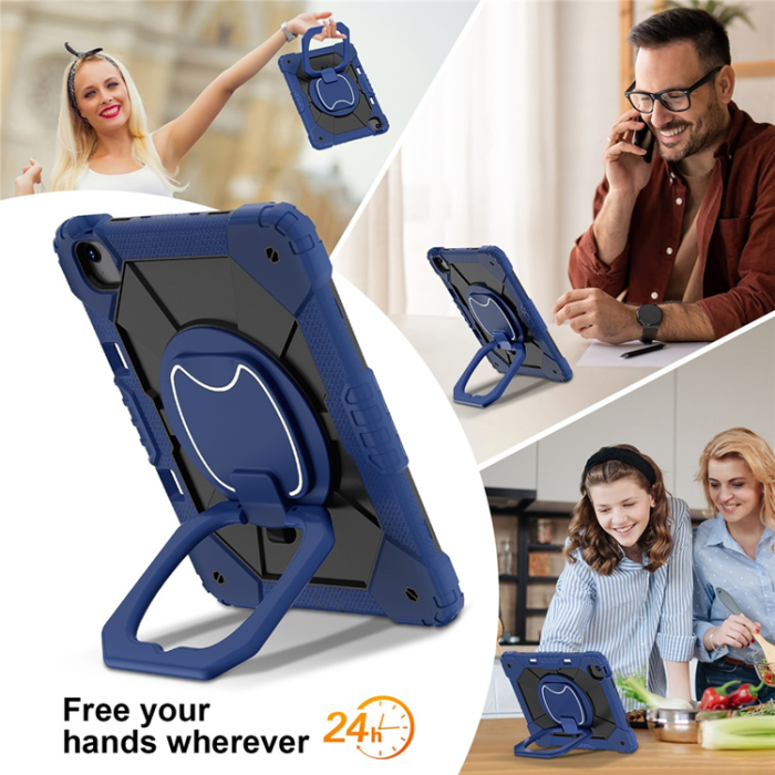 A-One Brand - iPad Air 13(2025/2024) Skal Kickstand Silikon+PC - Marinblå/Svart