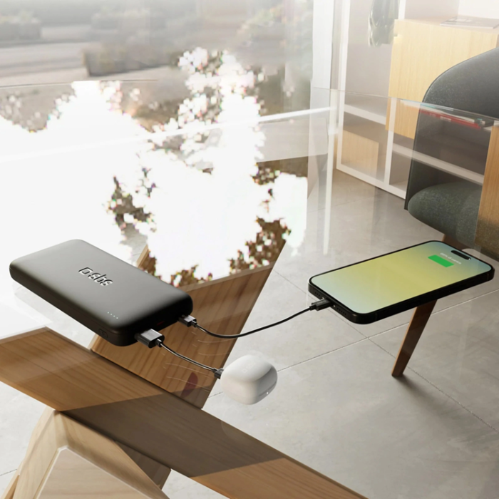 SBS - SBS Powerbank 10000mAh 10W USB-A - USB-C Infinity - Svart