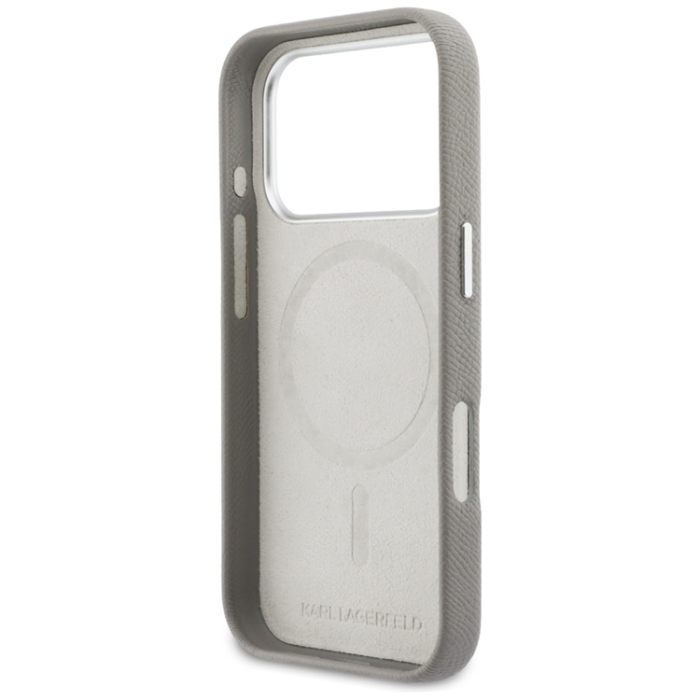 KARL LAGERFELD - Karl Lagerfeld Mobilskal För iPhone 17 Pro MagSafe Karl Head Logo - Grå