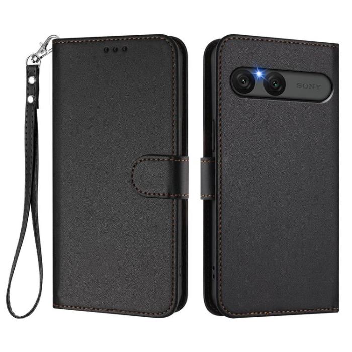 A-One Brand - Sony Xperia 10 VII Plånboksfodral Med Handledsrem - Svart