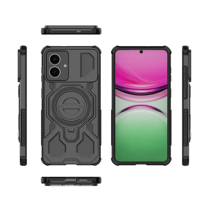 A-One Brand - Galaxy S26 Edge Mobilskal Rotating Metal Kickstand - Svart