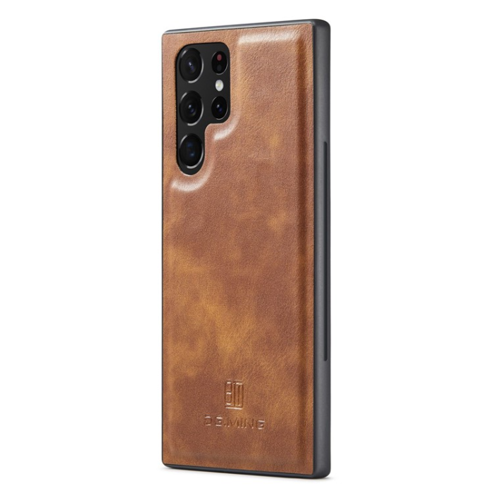 DG.MING - DG.MING Galaxy S23 Ultra Plånboksfodral 2in1 Äkta Läder - Brun