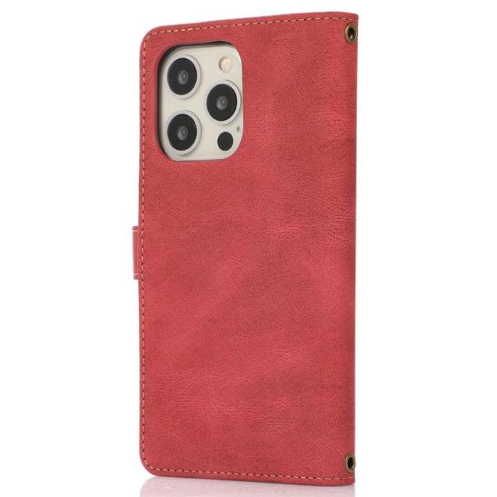 OEM - iPhone 14 Pro Plånboksfodral Flip - Röd