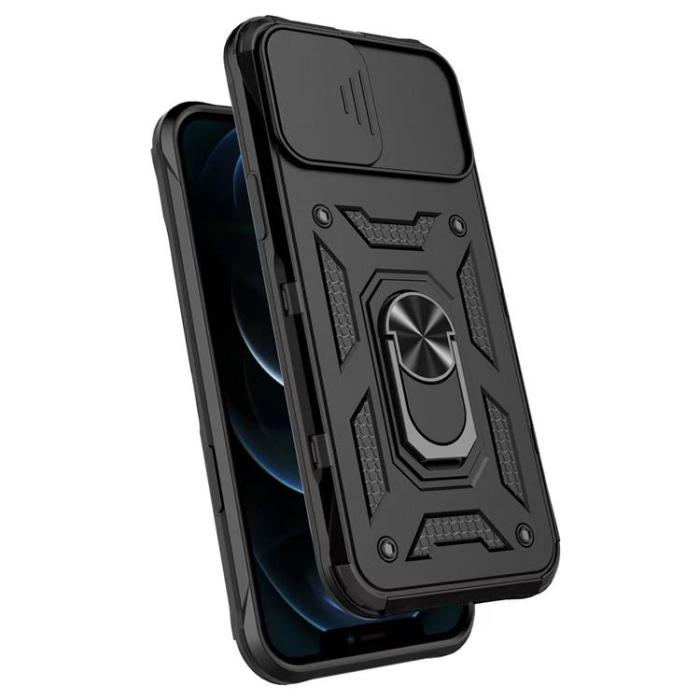 OEM - iPhone 14 Plus Skal Kameraskydd Kickstand - Svart