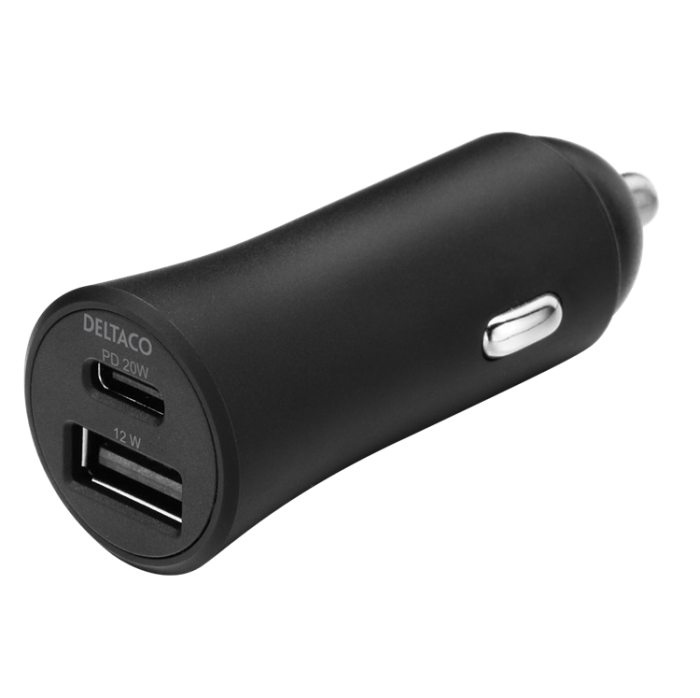 UTGATT1 - Deltaco Billaddare USB Till USB-C 32W - Svart