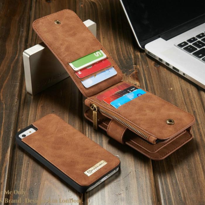 UTGATT5 - Caseme Plånboksfodral till iPhone 5/5S/SE - Brun