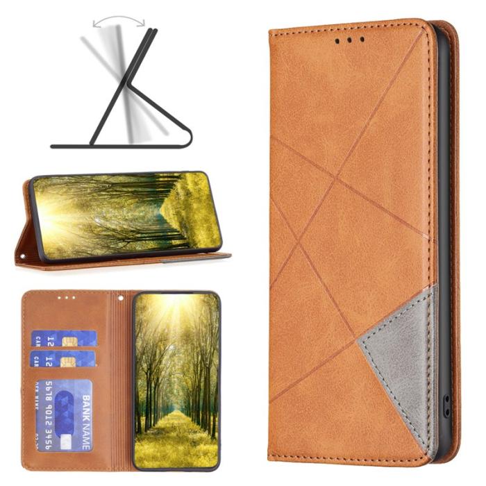 OEM - Mobilskal till Samsung Galaxy S26 Ultra Äkta Läder Geometrisk Prägling - Gul