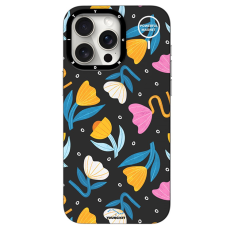 YOUNGKIT - YOUNGKIT iPhone 15 Pro Mobilskal MUScx001-Flowers - Svart