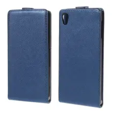 OEM - Cross Pattern Flipfodral till Sony Xperia Z3+ - M&ouml;rkbl&aring;