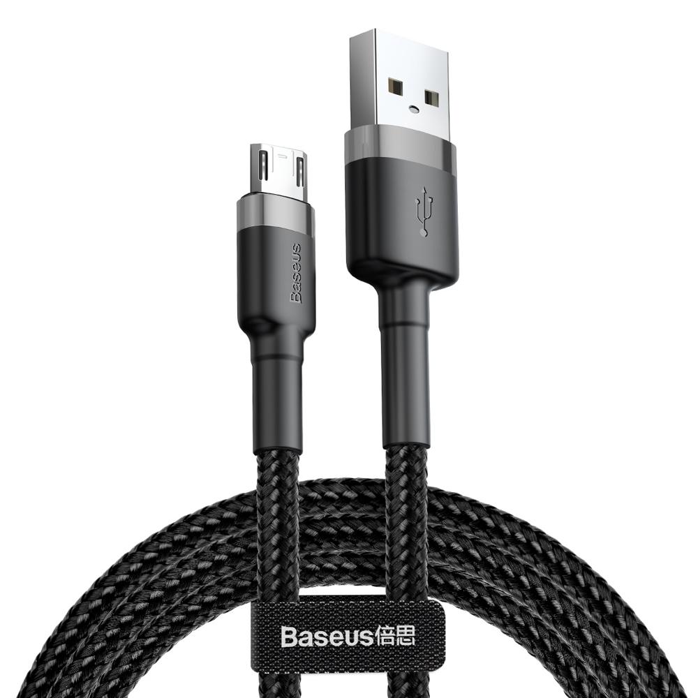BASEUS Cafule USB-A till microUSB Kabel QC3.0 2.4A 1M svart-grå | 3541 | AlltMobil