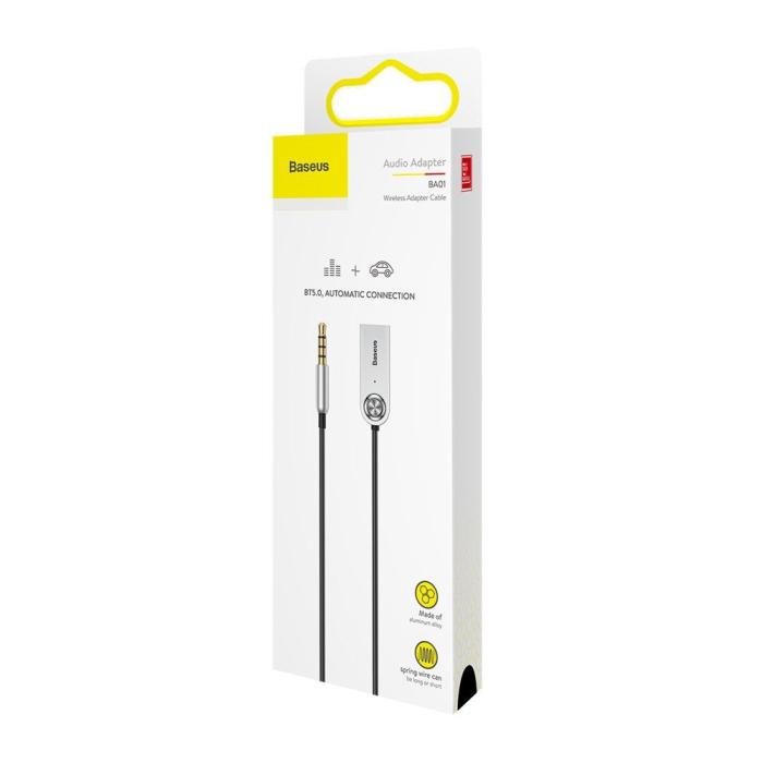 BASEUS - Baseus Ba01 Aux kabel Audio Adapter Silver