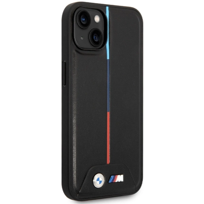 BMW - BMW iPhone 15/14/13 Mobilskal M Quilted Tricolor - Svart